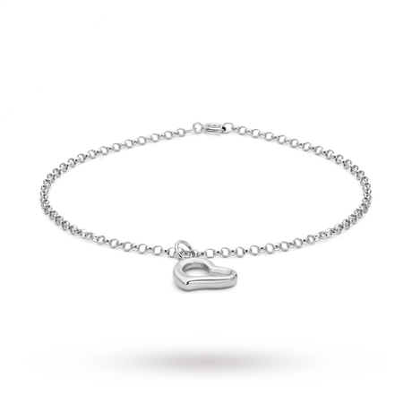 For Her - 9ct White Gold Heart Bracelet