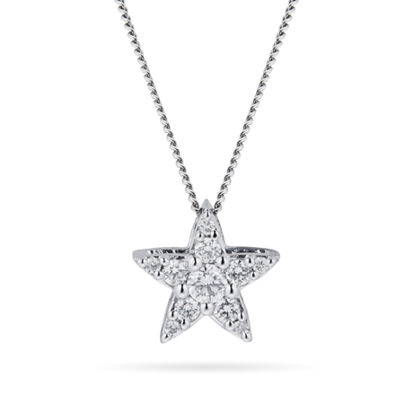 For Her - 9ct White Gold 0.15ct Diamond Star Pendant