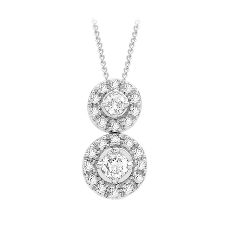 For Her - 9ct White Gold Diamond Cluster Pendant