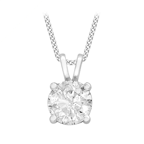 For Her - 9ct White Gold 0.50ct Diamond Pendant