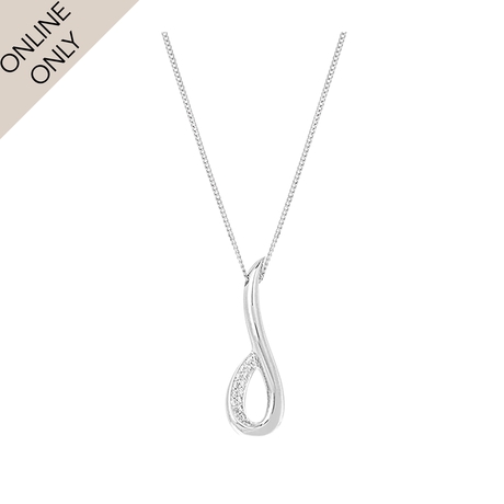 For Her - 18 Carat White Gold Micropave Pendant